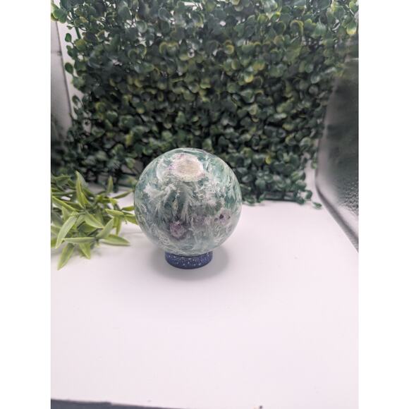 Rainbow Fluorite Sphere Heavy crystal display piece witch natural snowflake - Picture 2 of 5